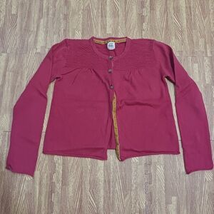 Mini Boden Pink Button-Up Cardigan Cotton and Cashmere 9-10 Years
